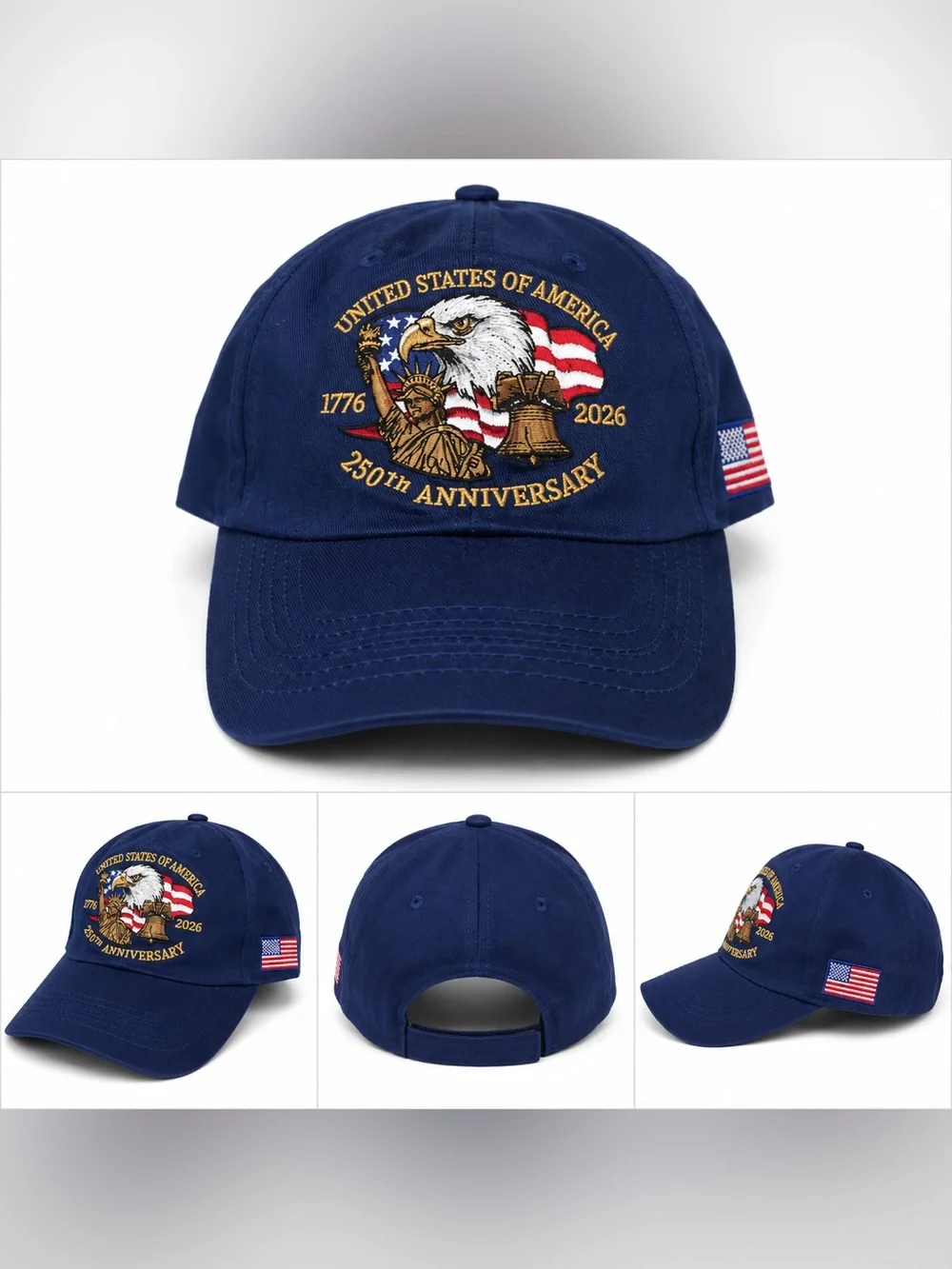 United States of America Navy Blue 250th Anniversary Kids Baseball Cap